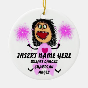 Breast Cancer Guardian Angel Keramisch Ornament