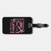 Breast Cancer Hope Words Collage Bagagelabel (Achterkant horizontaal)