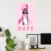 Breast Cancer Lighthouse of Hope Poster (Thuiskantoor)