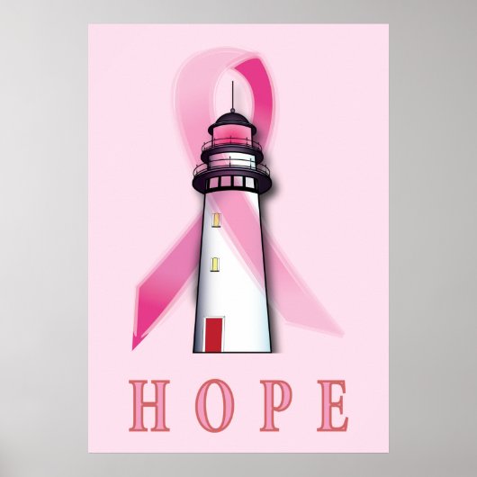 Breast Cancer Lighthouse of Hope Poster (Voorkant)