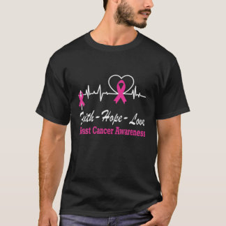 Breast Cancer Pink Ribbon Faith Hope Love Christia T-shirt