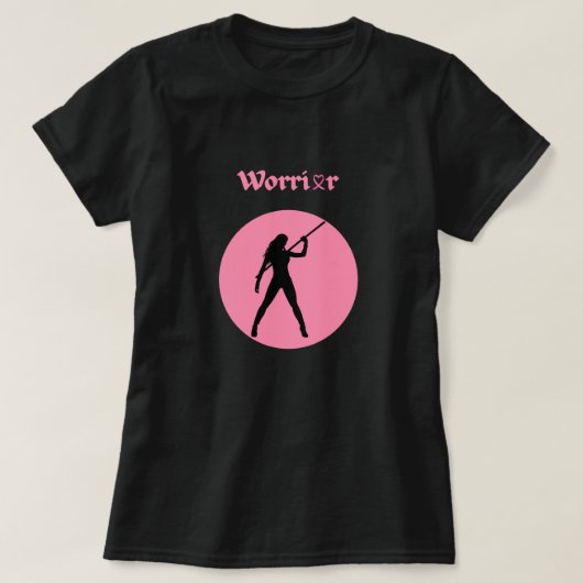 Breast Cancer Pink Warrior Woman T-Shirt (Design devant)