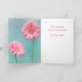Breast Cancer roze Daisy Support Kaart (Binnen)