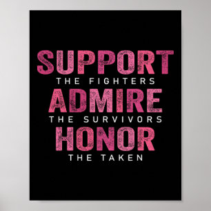 Breast Cancer Support Admire Honor Breast Cancer A Poster