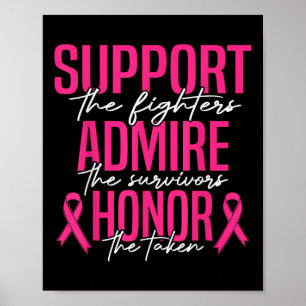 Breast Cancer Support Admire Honor Breast Cancer A Poster
