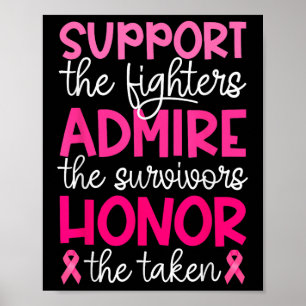 Breast Cancer Support Admire Honor Breast Cancer A Poster