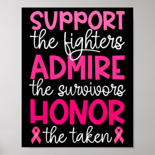 Breast Cancer Support Admire Honor Breast Cancer A Poster