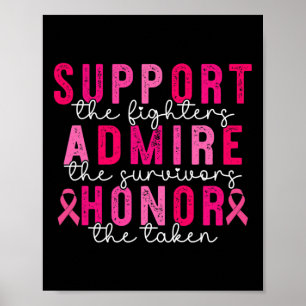 Breast Cancer Support Admire Honor Breast Cancer A Poster
