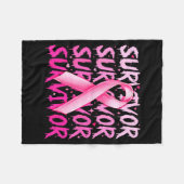 Breast Cancer Survivor Nk Ribbon Breast Cancer Awa Fleece Deken (Voorkant (Horizontaal))