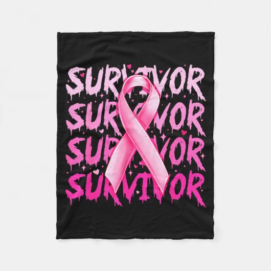Breast Cancer Survivor Nk Ribbon Breast Cancer Awa Fleece Deken (Voorkant)