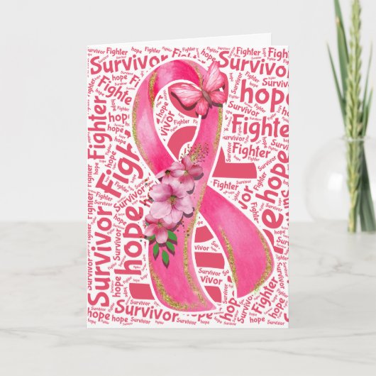 Breast Cancer Survivor Support Awareness Kaart (Voorkant)