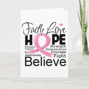 Breast Cancer Typographic Faith Love Hope Kaart