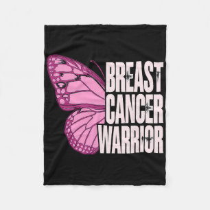 Breast Cancer Warrior Butterfly Breast Cancer Awar Fleece Deken
