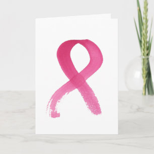 Breast Cancer Waterverf Ribbon Card Kaart