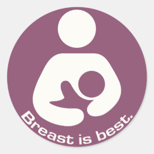 Breast is het beste pictogram - Mauve Ronde Sticker