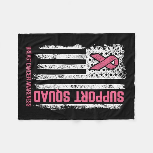Breast kanker Shirten Support Squad Breast Cancer Fleece Deken (Voorkant (Horizontaal))