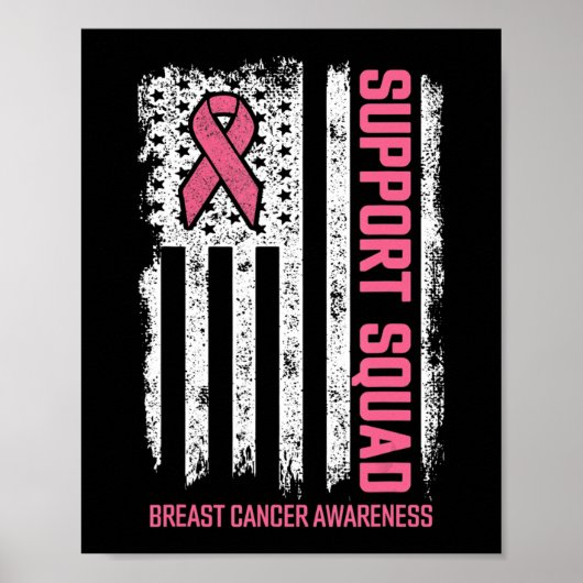 Breast kanker Shirten Support Squad Breast Cancer Poster (Voorkant)