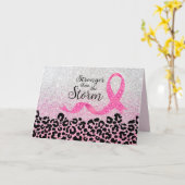 Breast kankerbewustzijn, luipaard afdrukken kaart (Gele Bloem)