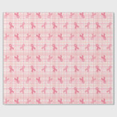 Breast kankerroze lintpatroon cadeaupapier (Vlak)