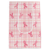 Breast kankerroze lintpatroon medium cadeauzakje (Achterkant)