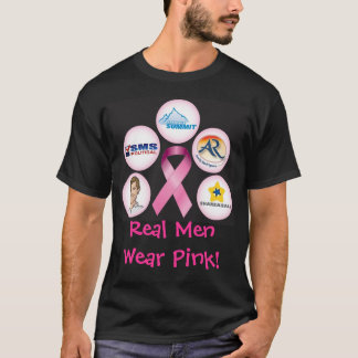 BreastCancerWalk_front_black, Echte Mannen Draag R T-shirt