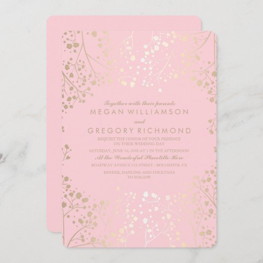 Breath Elegant Wedding Summer Floral Baby's Kaart (Voorkant / Achterkant)