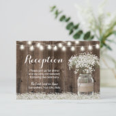 Breath Floral Jar Rustic Wedding Reception Kaart (Staand voorkant)
