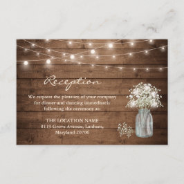 Breath Mason Jar Lights Wedding Reception Informatiekaartje