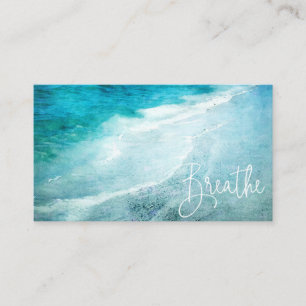 Breathe Beach Quote Blauwgroen Blue Ocean Quottes Visitekaartje