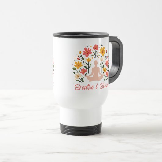 Breathe & Bloom Meditation Voyage Café Mug (Devant droit)