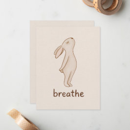 Breathe Bunny Flat Note Card Notitiekaartje