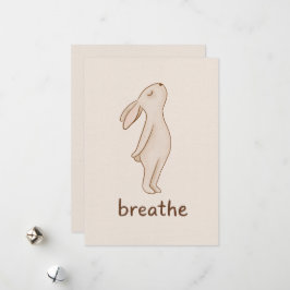Breathe Bunny Minimalist Encouragement Card Feestdagenkaart