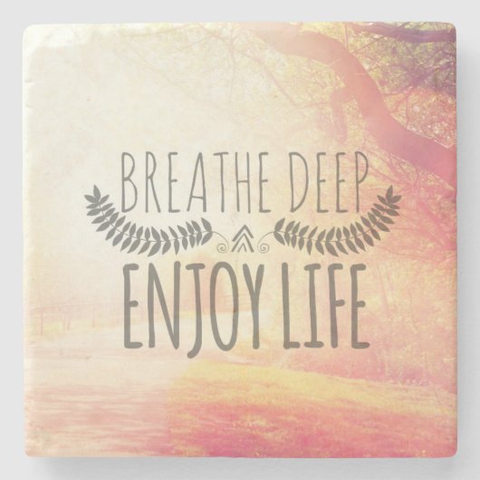 Breathe Deep Stenen Onderzetter (Voorkant)