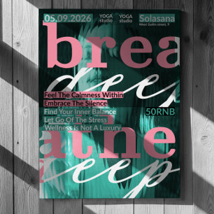 Breathe Deep Yoga Poster – Wellness & Mindfulness Perfect Poster