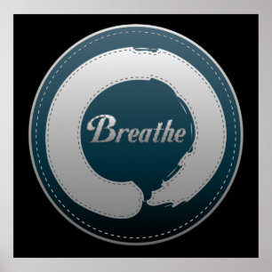 Breathe Enso Stitch Poster