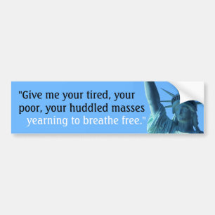Breathe Free - Immigration Refugee Bumper Sticker