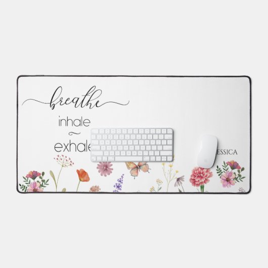 Breathe Inhale Exhale Fleurs sauvages Citation Bur (Clavier et souris)