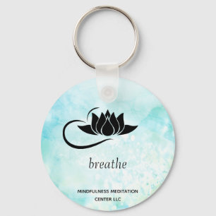 *~* BREATHE Lotus    BrandingMint Turquoise SWAG  Sleutelhanger