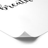 Breathe Script Quote Wall Art Poster (Hoek)