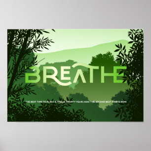 BREATHE Tree Appréciation Affiche des nuances de v