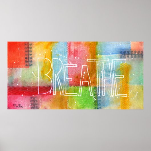 - BREATHE - Typographie Art Peinture Poster Imprim (Devant)