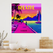 BREATHE - Zonnewaterscène. Bewerkbaar. Poster (Keuken)