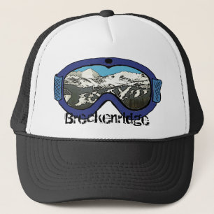 Breckenridge Colorado blauw zwarte sneeuwgoggle pe Trucker Pet