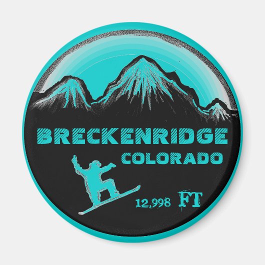 Breckenridge Colorado blauwgroen snowboard kunstma Magneet (Voorkant)