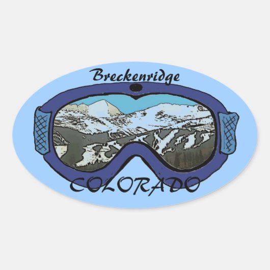 Breckenridge Colorado bleu goggle autocollant (Devant)