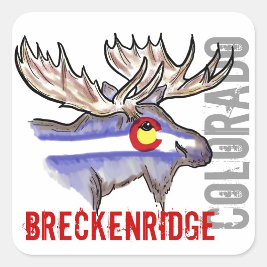 Breckenridge Colorado drapeau elk design stickers (Devant)