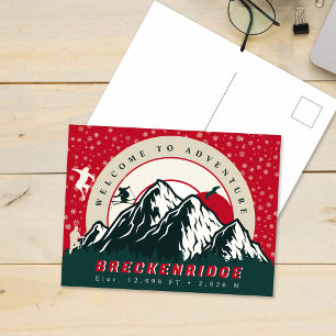 Breckenridge Colorado Flag Mountain Ski Souvenir Feestdagenkaart