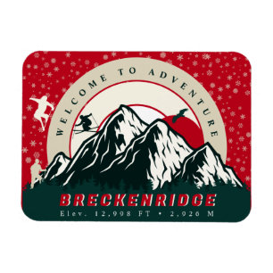 Breckenridge Colorado Flag Mountain Ski Souvenir Magneet
