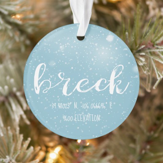 Breckenridge Colorado Latitude en Longtitude Ornament (Boom)
