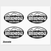 Breckenridge Colorado noir blanc ovale autocollant (Feuille)